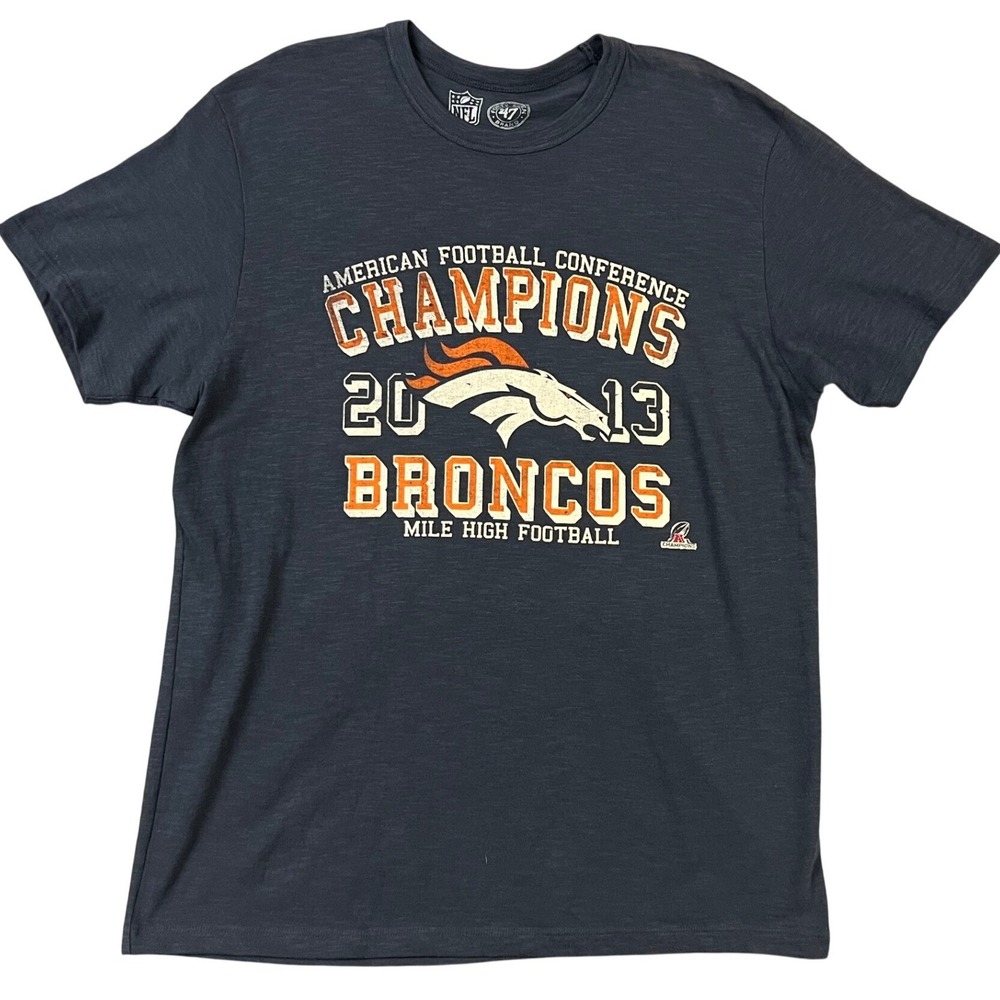 '47 Denver Broncos T-Shirt Mens Medium New Navy 2013 AFC Champions Graphic